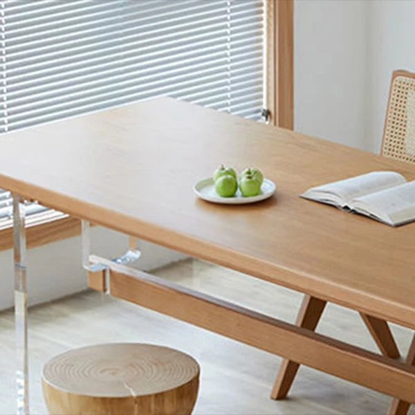 Tavolo da pranzo rettangolare stile moderno Tavolo legno con gambe plastica per la casa Clearhalo