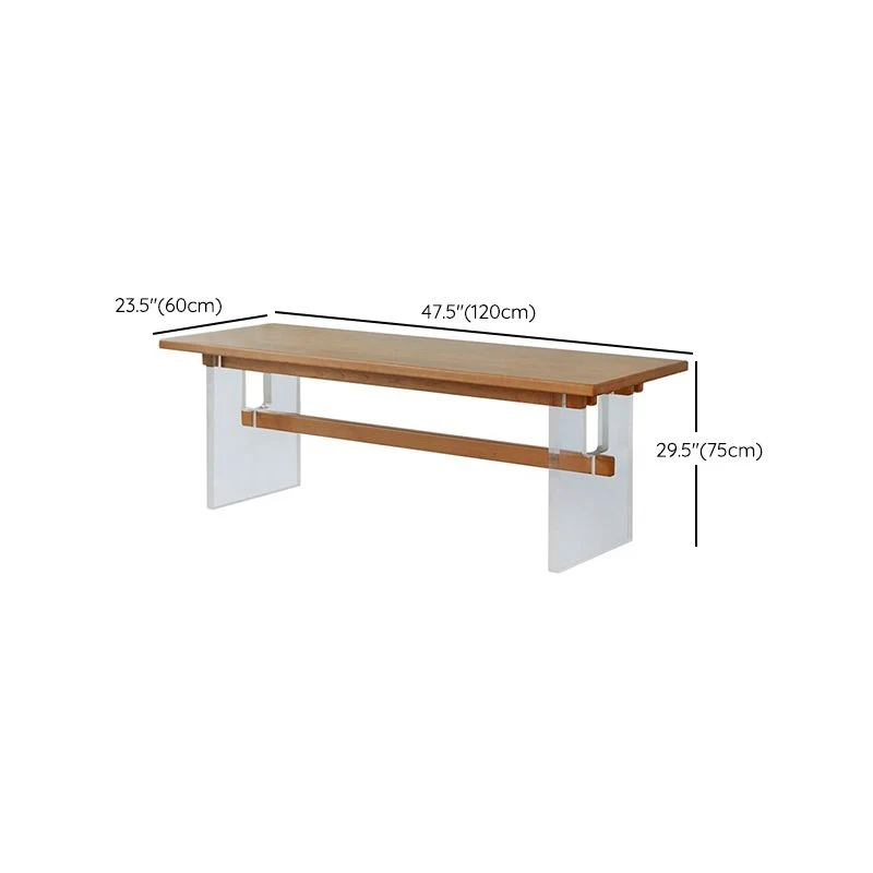 Tavolo da pranzo rettangolare stile moderno Tavolo legno con gambe plastica per la casa Clearhalo