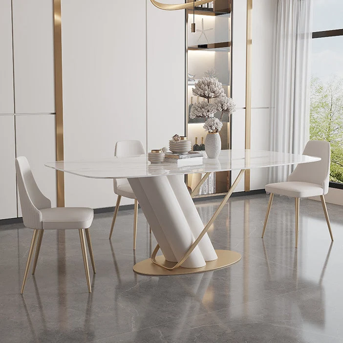 Tavolo da pranzo rettangolare stile moderno Tavolo da pranzo pietra per cucina Clearhalo