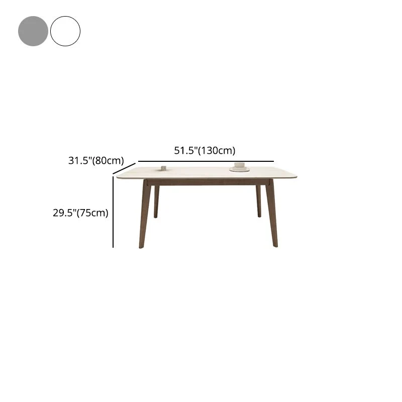 Tavolo da pranzo rettangolare stile Shaker con 4 gambe marroni legno massello Clearhalo
