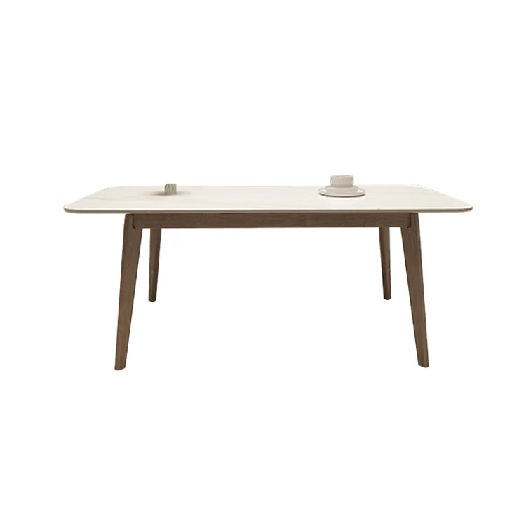 Tavolo da pranzo rettangolare stile Shaker con 4 gambe marroni legno massello Clearhalo