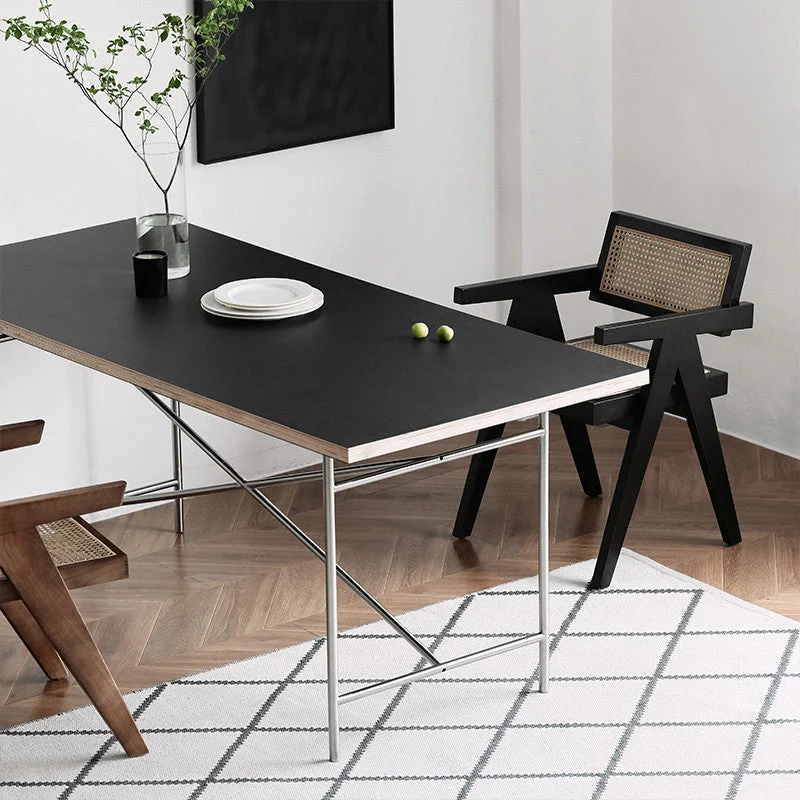 Tavolo da pranzo rettangolare Tavolo da cucina industriale legno con base vendita Clearhalo