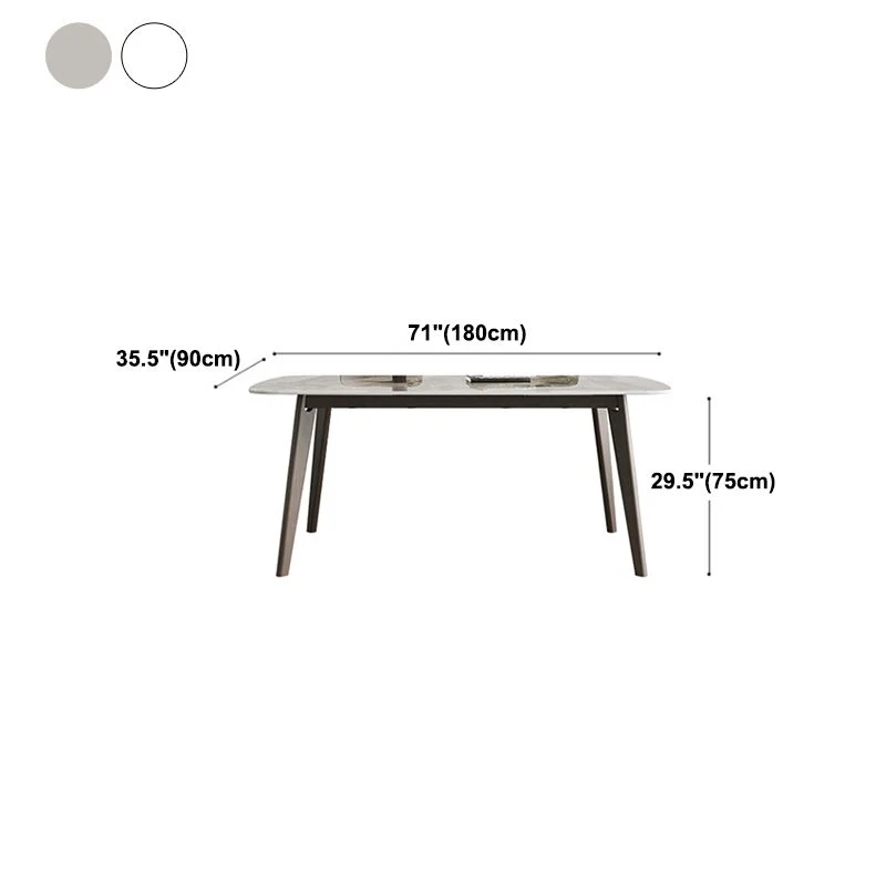 Tavolo da pranzo rettangolare Tavolo da pranzo con base legno massello di rovere con 4 gambe Clearhalo