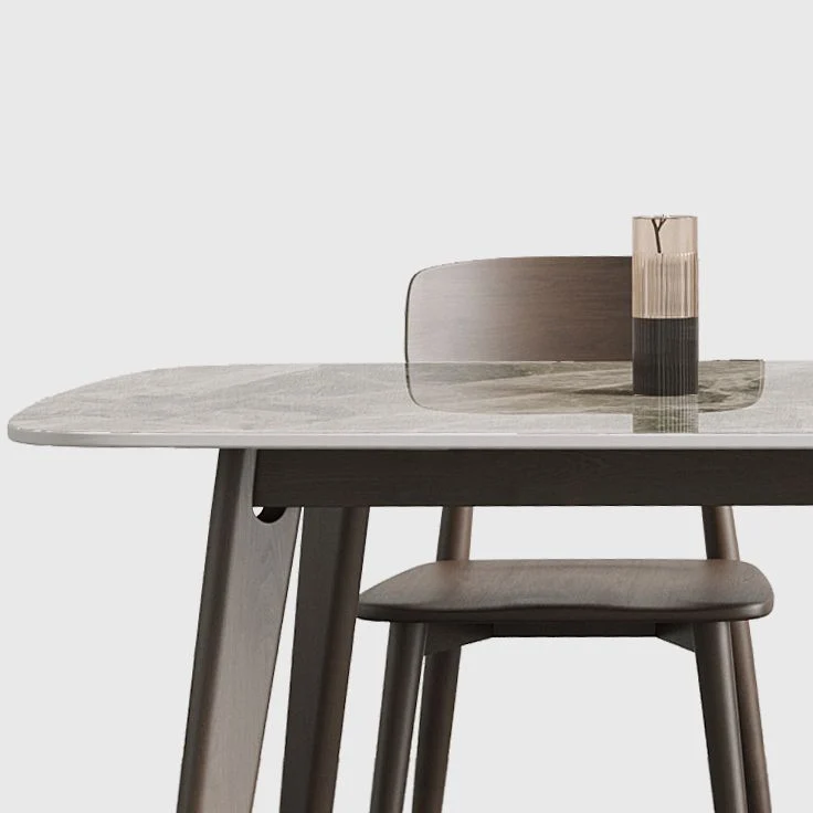 Tavolo da pranzo rettangolare Tavolo da pranzo con base legno massello di rovere con 4 gambe Clearhalo