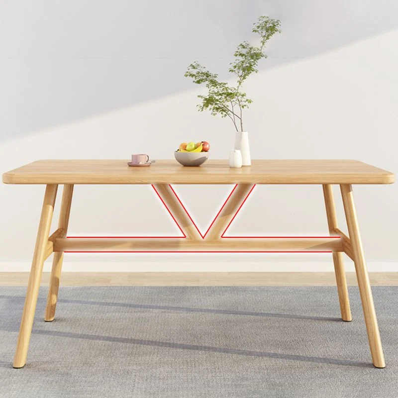Tavolo da pranzo rettangolare Tavolo da pranzo con base su trespolo noce e naturale Clearhalo