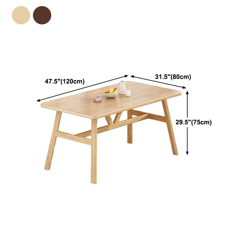 Tavolo da pranzo rettangolare Tavolo da pranzo con base su trespolo noce e naturale Clearhalo