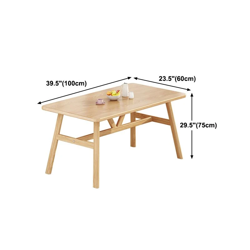 Tavolo da pranzo rettangolare Tavolo da pranzo con base su trespolo noce e naturale Clearhalo