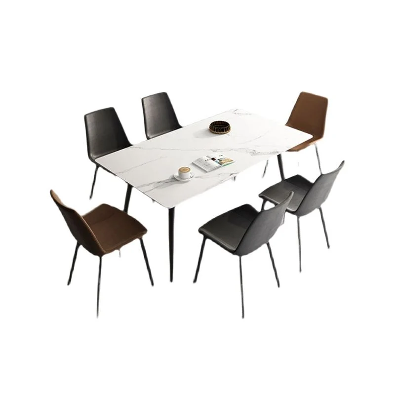 Tavolo da pranzo rettangolare Tavolo da pranzo industriale 4 gambe per cucina Clearhalo