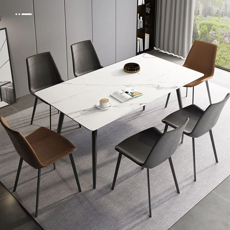 Tavolo da pranzo rettangolare Tavolo da pranzo industriale 4 gambe per cucina Clearhalo
