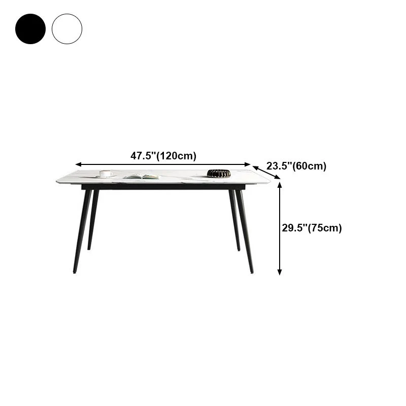 Tavolo da pranzo rettangolare Tavolo da pranzo industriale 4 gambe per cucina Clearhalo