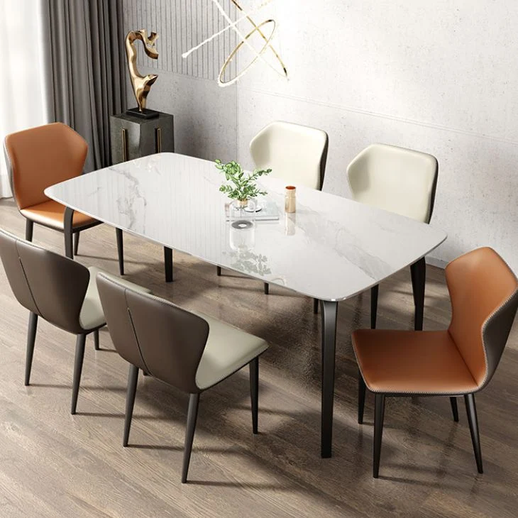Tavolo da pranzo rettangolare Tavolo da pranzo industriale con struttura nera Clearhalo