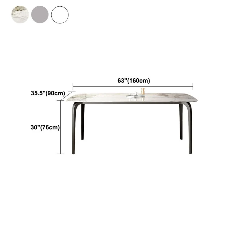 Tavolo da pranzo rettangolare Tavolo da pranzo industriale con struttura nera Clearhalo