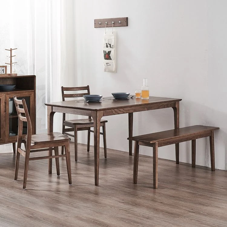 Tavolo da pranzo rettangolare Tavolo da pranzo legno massello stile semplicità con 4 piedi Clearhalo