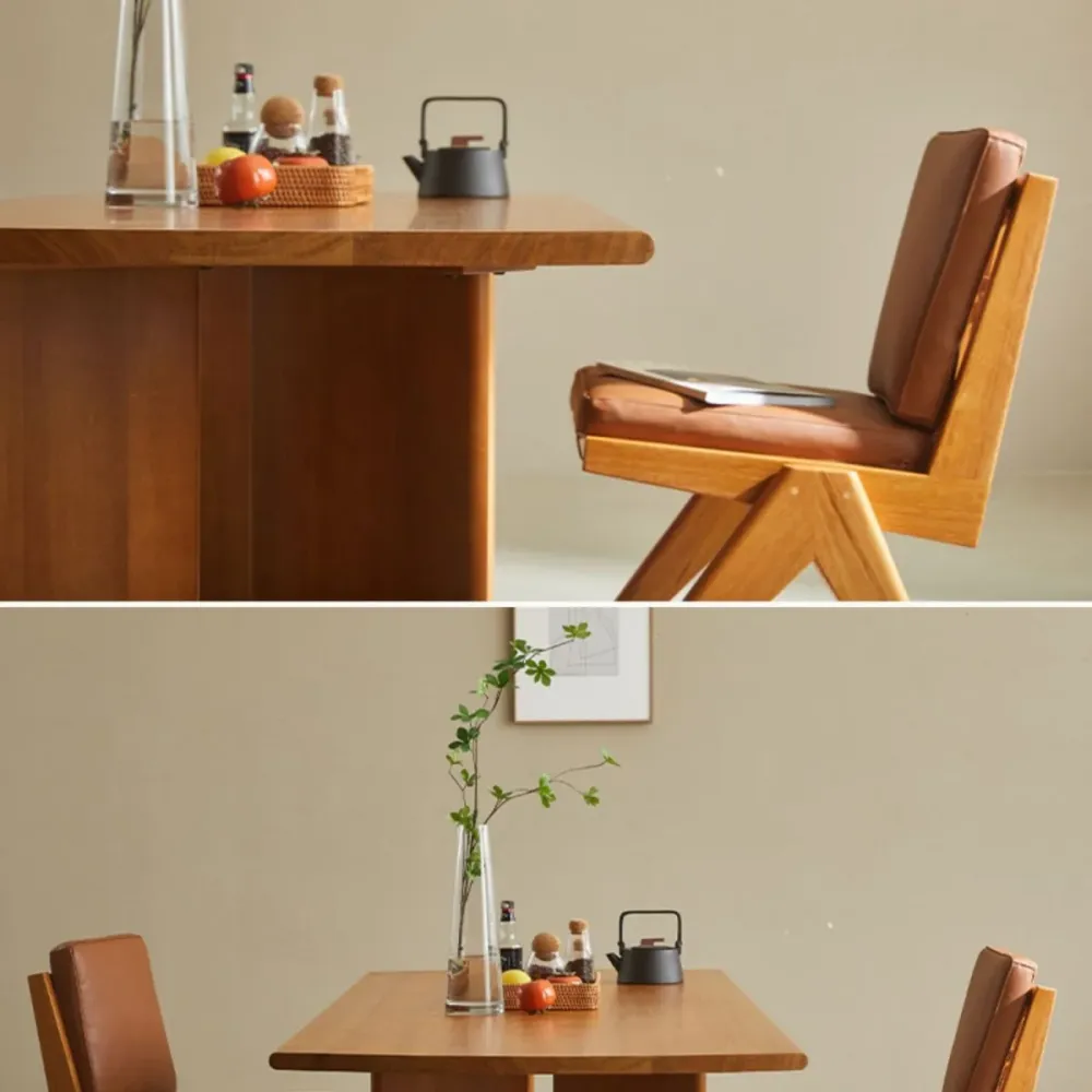 Tavolo da pranzo rettangolare Tavolo da pranzo legno massello di pino con gambe con finitura naturale Clearhalo