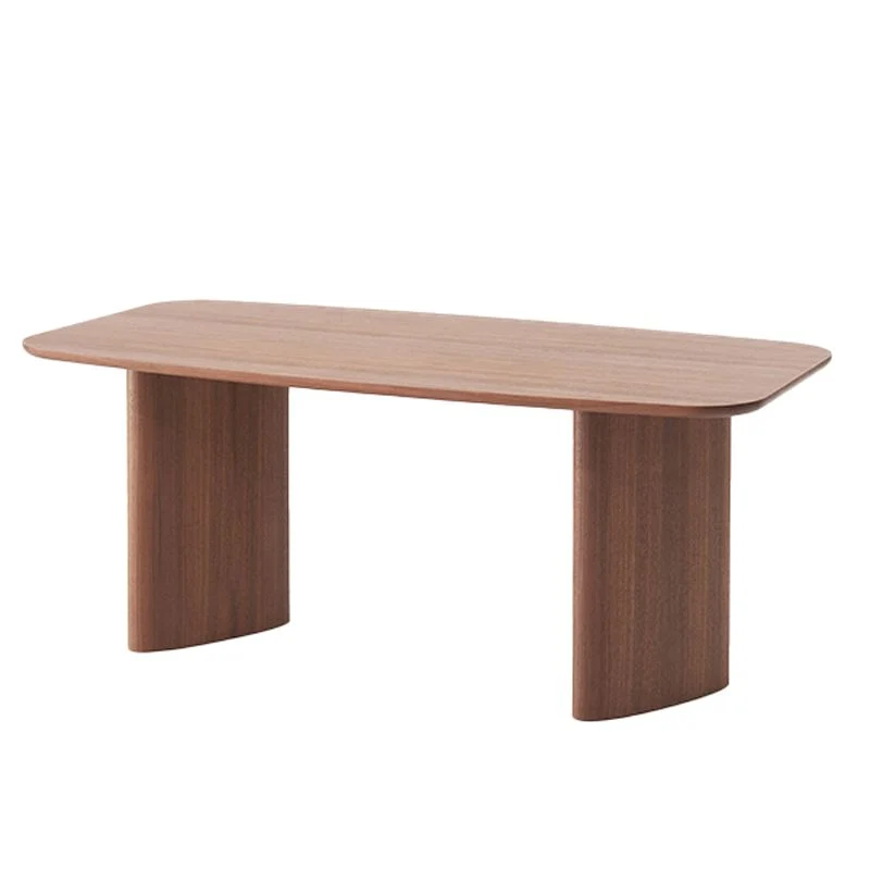 Tavolo da pranzo rettangolare Tavolo da pranzo legno massello con doppio piedistallo Clearhalo