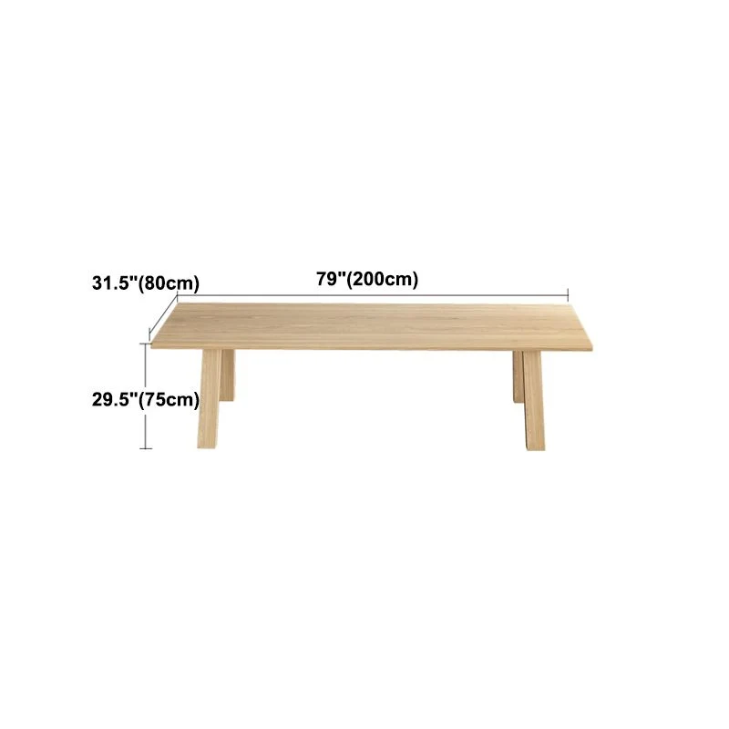 Tavolo da pranzo rettangolare Tavolo da pranzo legno massello con 4 gambe per cucina Clearhalo