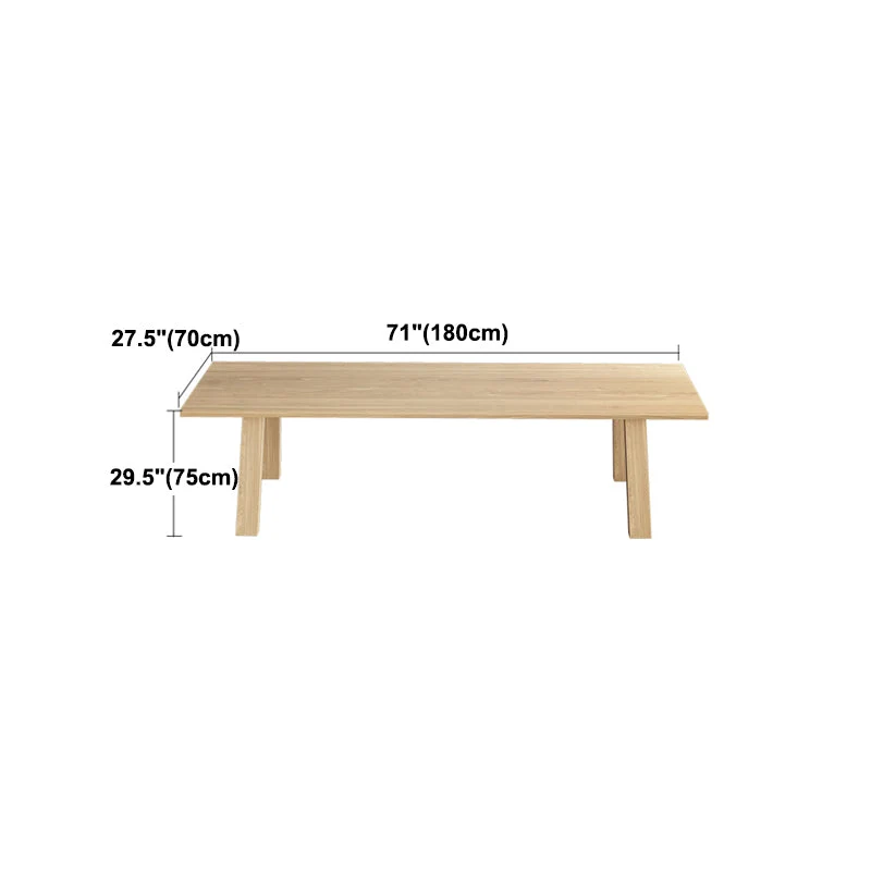 Tavolo da pranzo rettangolare Tavolo da pranzo legno massello con 4 gambe per cucina Clearhalo