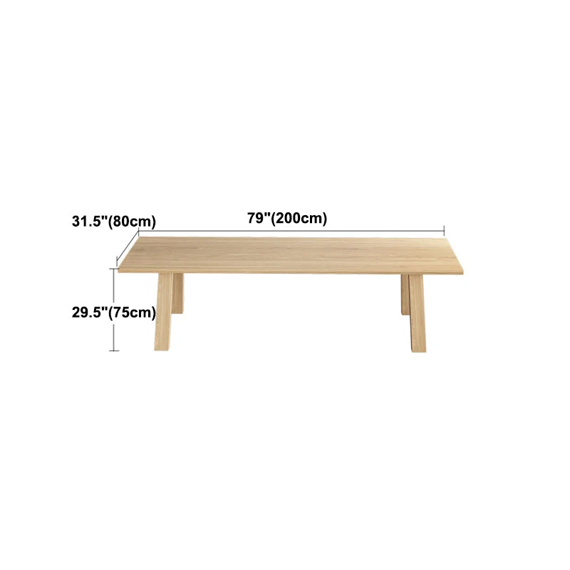 Tavolo da pranzo rettangolare Tavolo da pranzo legno massello con 4 gambe per cucina Clearhalo