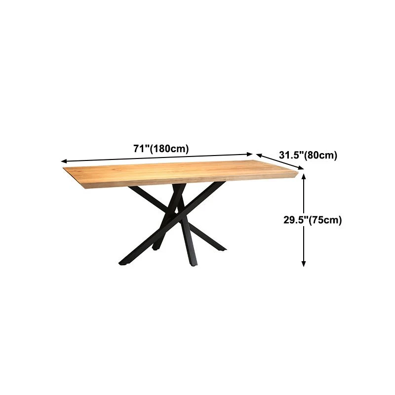 Tavolo da pranzo rettangolare Tavolo da pranzo moderno con piedistallo legno marrone Clearhalo
