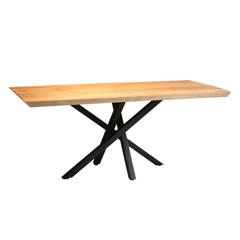 Tavolo da pranzo rettangolare Tavolo da pranzo moderno con piedistallo legno marrone Clearhalo