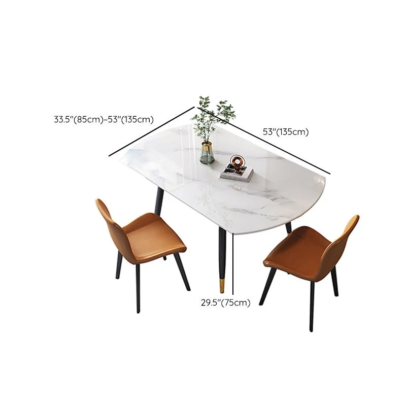 Tavolo da pranzo rotondo allungabile Tavolo da pranzo moderno pietra Clearhalo