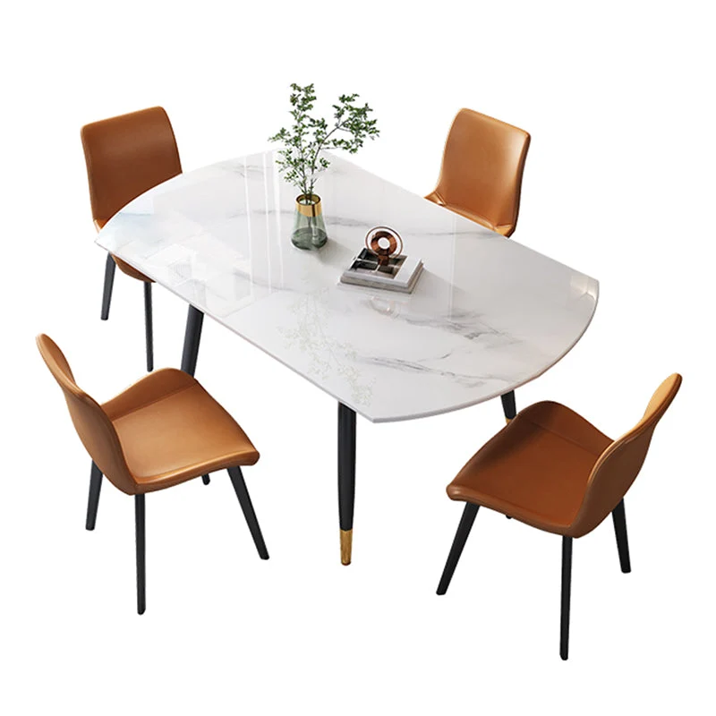 Tavolo da pranzo rotondo allungabile Tavolo da pranzo moderno pietra Clearhalo