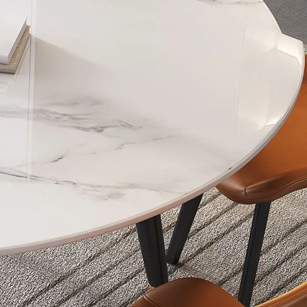 Tavolo da pranzo rotondo allungabile Tavolo da pranzo moderno pietra Clearhalo