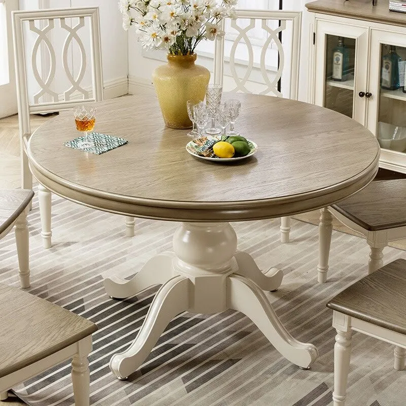 Tavolo da pranzo rotondo legno massello Tavolo da cucina moderno per sala da pranzo Clearhalo