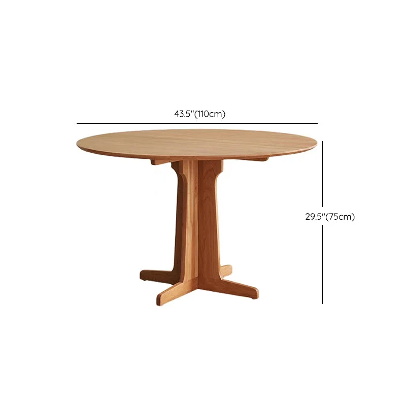 Tavolo da pranzo rotondo legno Scrivania da cucina per la casa naturale con base piedistallo Clearhalo