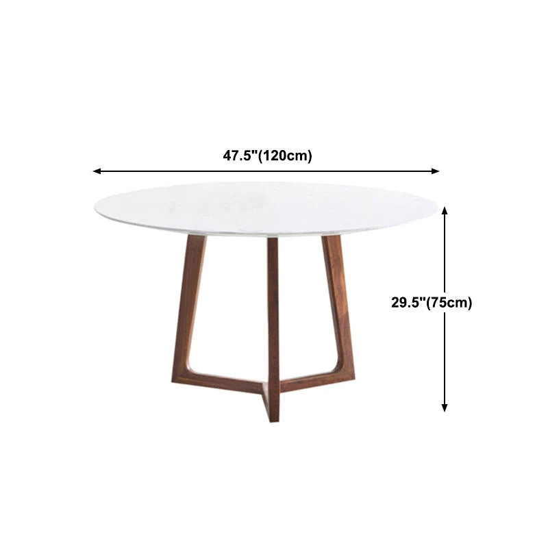 Tavolo da pranzo rotondo moderno con base slitta legno massello con piano pietra Clearhalo