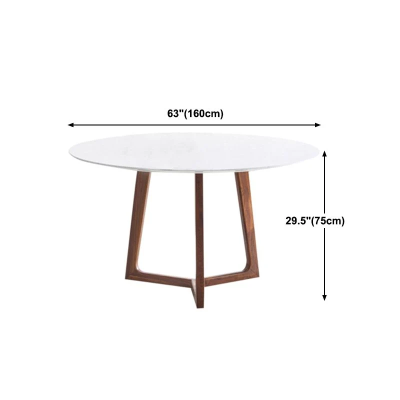 Tavolo da pranzo rotondo moderno con base slitta legno massello con piano pietra Clearhalo