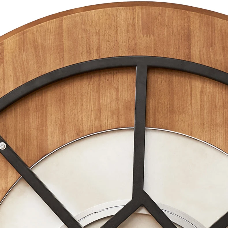 Tavolo da pranzo rotondo moderno con giradischi Tavolo da pranzo con base slitta legno di frassino Clearhalo