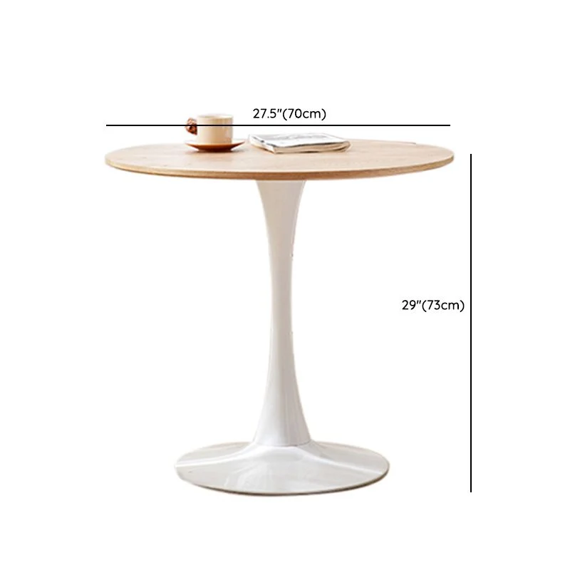 Tavolo da pranzo rotondo moderno con piano legno naturale con base tulipano Clearhalo