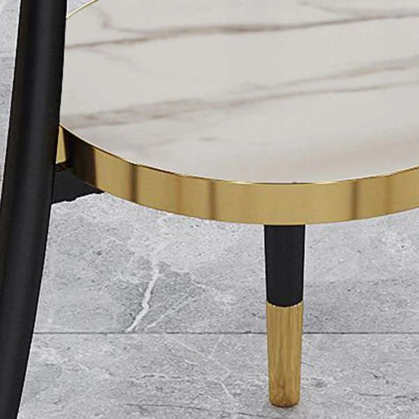 Tavolo da pranzo rotondo moderno con piano legno bianco con contenitore Clearhalo