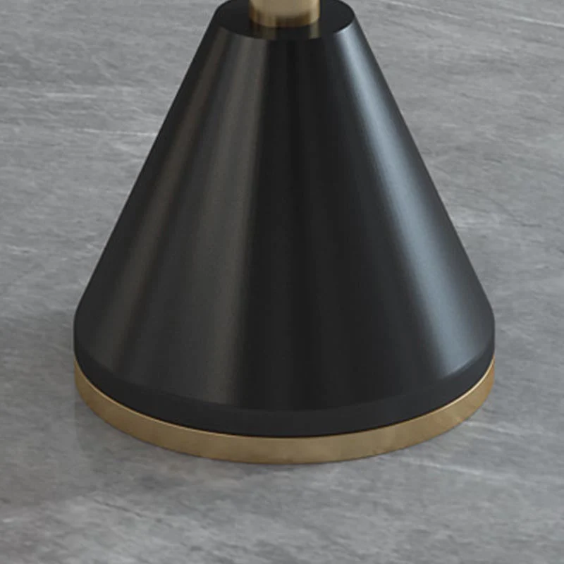 Tavolo da pranzo rotondo moderno per la casa Tavolo da pranzo pietra lucida con base metallo Clearhalo