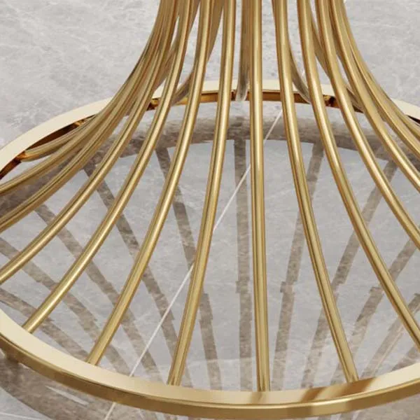 Tavolo da pranzo rotondo moderno per cucina, tavolo da dinette con base metallo Clearhalo