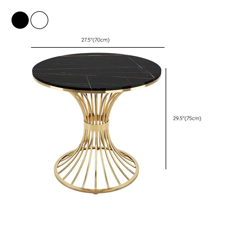 Tavolo da pranzo rotondo moderno per cucina, tavolo da dinette con base metallo Clearhalo
