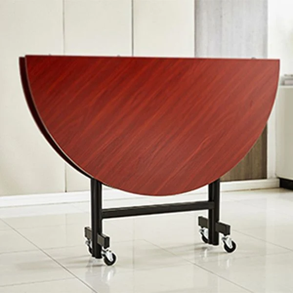Tavolo da pranzo rotondo moderno pieghevole con base metallo per sala da pranzo Clearhalo