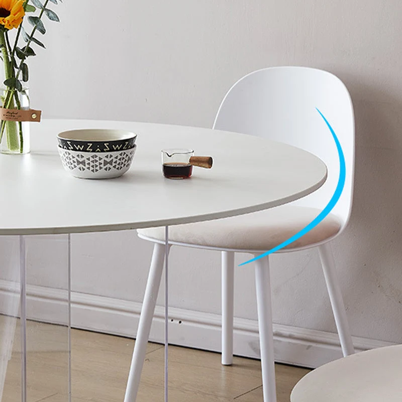 Tavolo da pranzo rotondo moderno pietra bianca per cucina Clearhalo