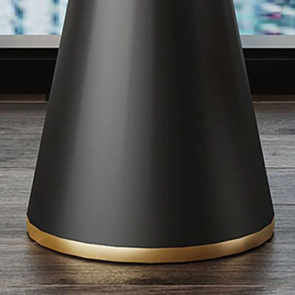 Tavolo da pranzo rotondo moderno Tavolo pietra bianca con base metallo Clearhalo
