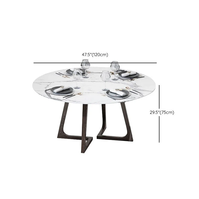 Tavolo da pranzo rotondo per la casa minimalista stile glam metallo e pietra Clearhalo