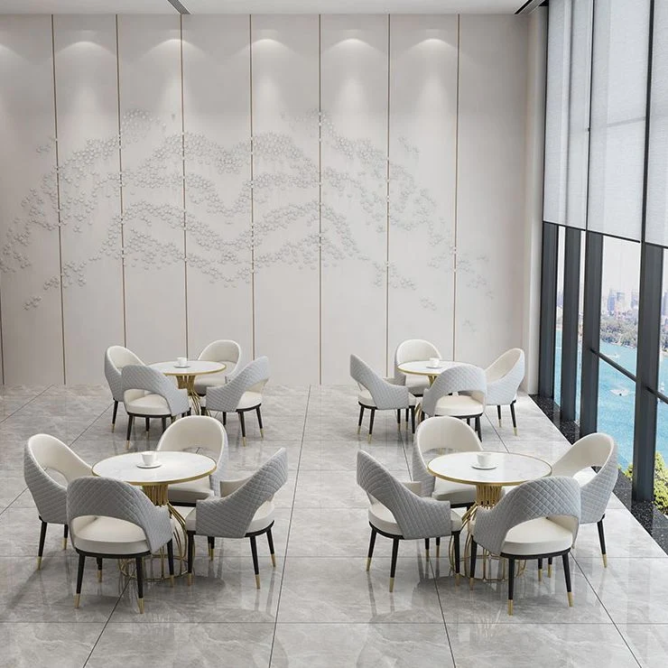 Tavolo da pranzo rotondo per la casa semplice stile glam metallo e pietra Clearhalo
