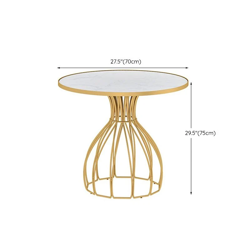 Tavolo da pranzo rotondo per la casa semplice stile glam metallo e pietra Clearhalo