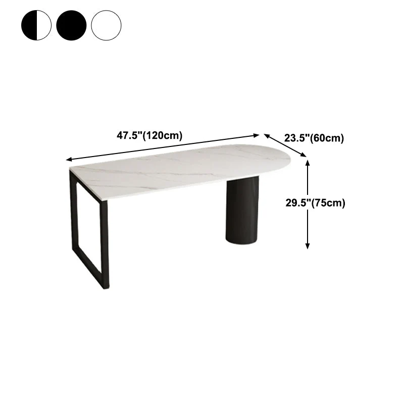 Tavolo da pranzo rotondo pietra Mobili moderni legno massello bianco-nero con doppio piedistallo Clearhalo