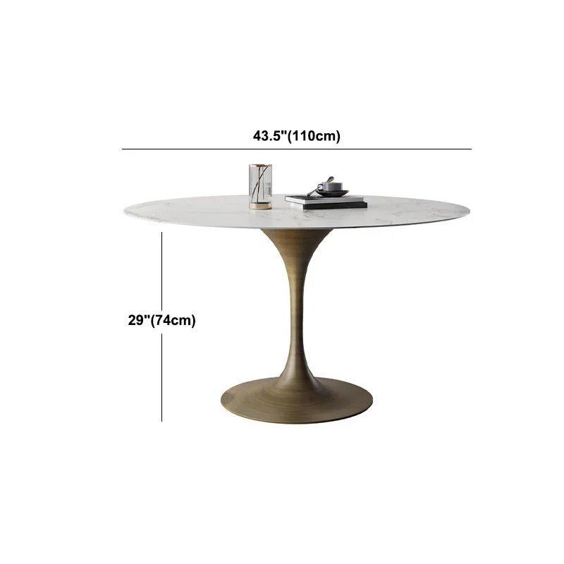 Tavolo da pranzo rotondo pietra Tavolo da pranzo con base Tulip per sala da pranzo Clearhalo