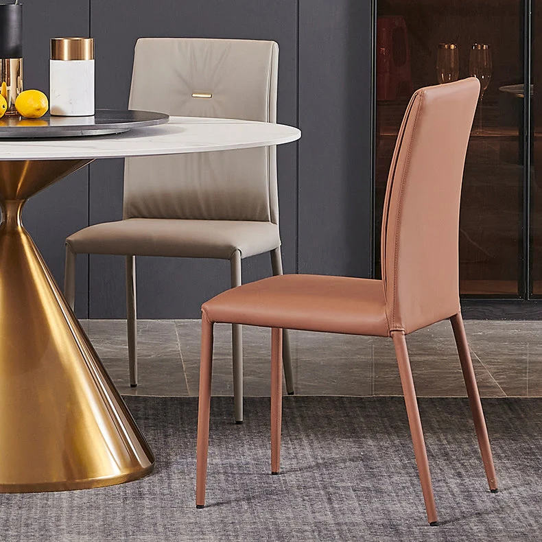 Tavolo da pranzo rotondo stile glam Tavolo pietra sinterizzata con piatto girevole per la casa Clearhalo