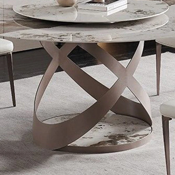Tavolo da pranzo rotondo stile moderno Tavolo da pranzo pietra per uso domestico Clearhalo