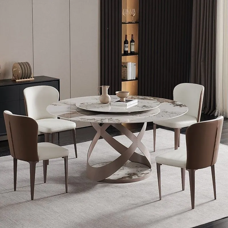 Tavolo da pranzo rotondo stile moderno Tavolo da pranzo pietra per uso domestico Clearhalo