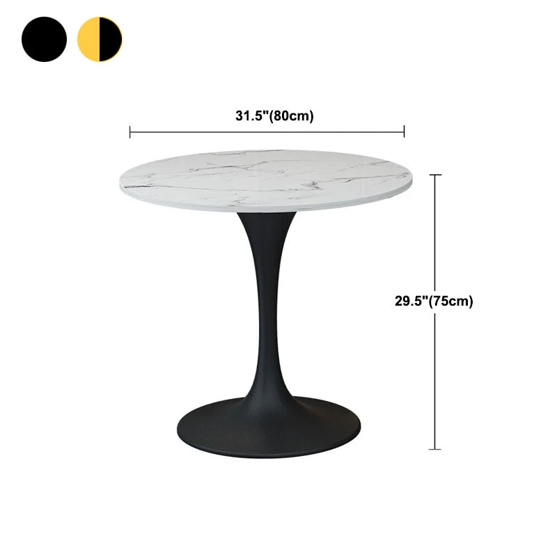 Tavolo da pranzo rotondo stile moderno Tavolo Tulip pietra sinterizzata per sala da pranzo Clearhalo
