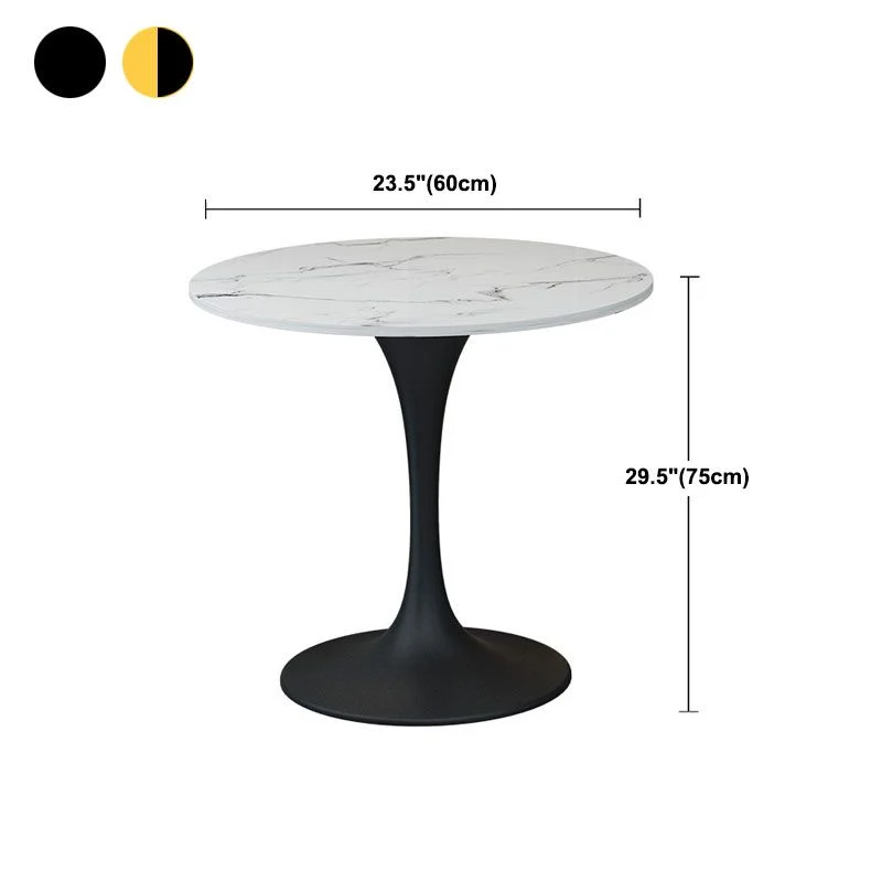 Tavolo da pranzo rotondo stile moderno Tavolo Tulip pietra sinterizzata per sala da pranzo Clearhalo